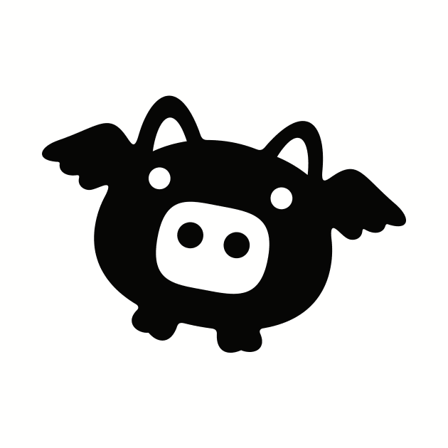 Flying Black Pig by XOOXOO