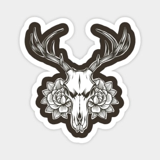 Oh deer! unisex Deer Skull with flowers Magnet