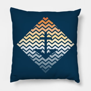 Sunset colors at sea anchor Pillow