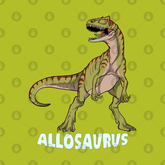 Allosaurus Dinosaur Design by Terra Fossil Merch