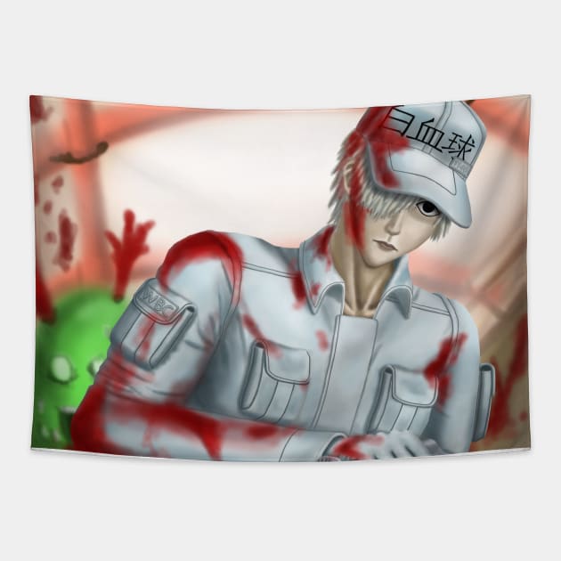 White Blood Cell (With Bloodstain) Tapestry by gagimas