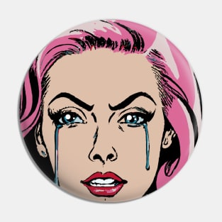 pop art crying girl Pin