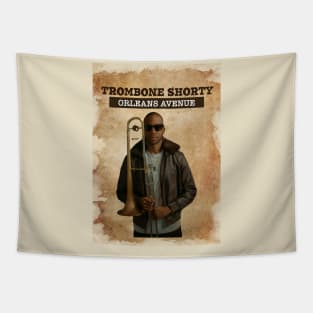 Vintage Old Paper 80s Style Trombone Shorty /// ORLEANS AVENUE Tapestry