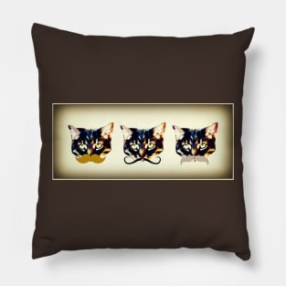 Cats in 'staches Pillow