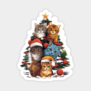 Cat Christmas Tree Magnet