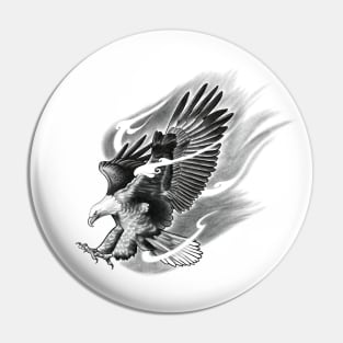 Flying Eagle with Striking Talons on Fire Pin