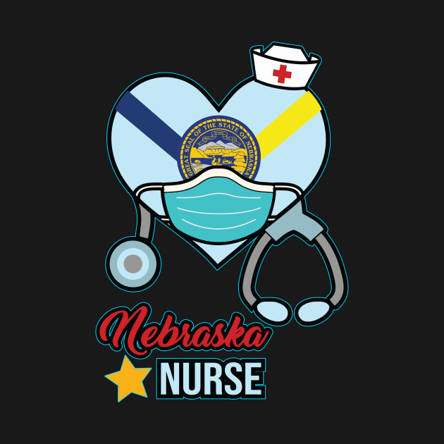 Nebraska Nurse  - Love RN LPN CNA State Nursing Gift by ScottsRed