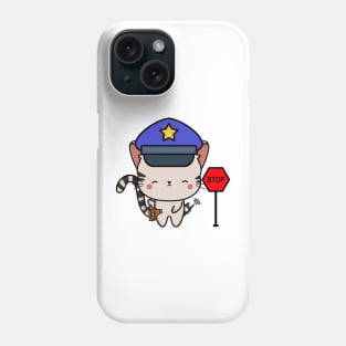 Funny Tabby Cat Policeman Phone Case