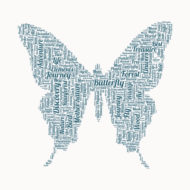 Butterfly Nature Wildlife Text Word Cloud by Cubebox