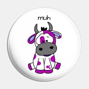 purple Cow Muh Doodle Pin
