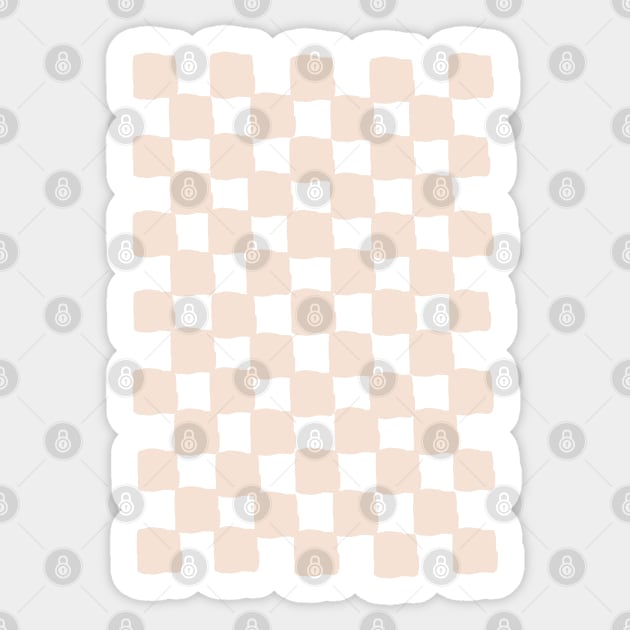 Checkerboard Check Checkered Pattern in Blush Pink and Cream