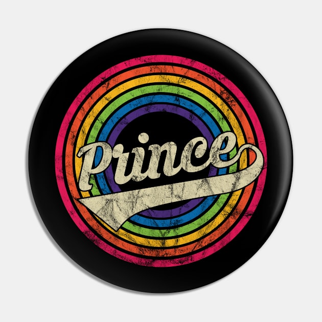 Prince - Retro Rainbow Faded-Style Pin by MaydenArt