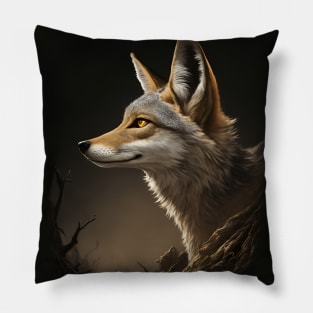 Jackal gazing out of it's den Pillow