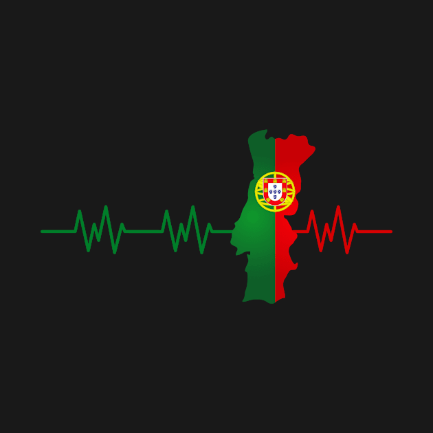 Portugal Heartbeat Flag Pulse Portuguese by Foxxy Merch