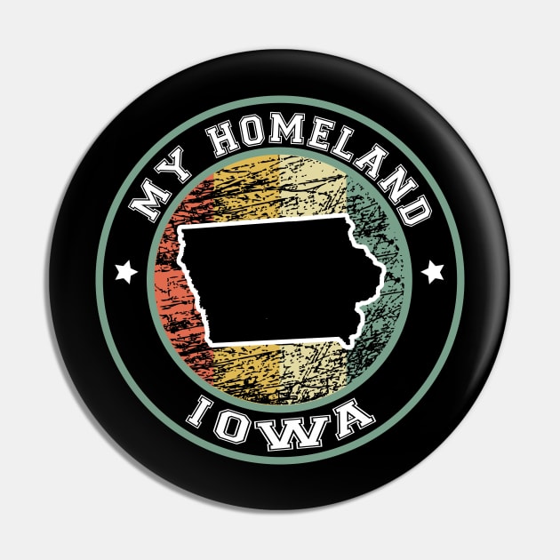Homeland Iowa state USA vintage Pin by LiquidLine