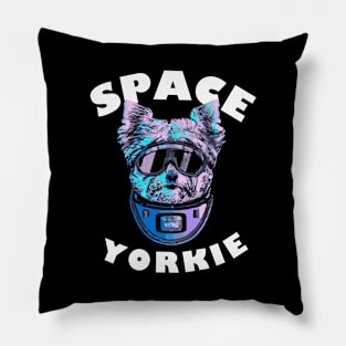 Space Yorkie Synthwave Yorkshire Terrier Dog Lover Pillow