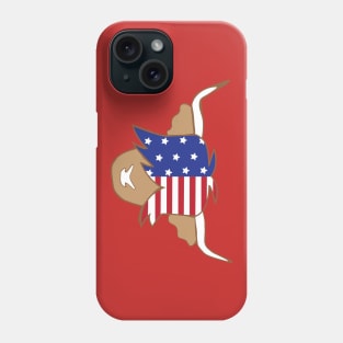 Highland cow USA flag blue red and white coo Phone Case