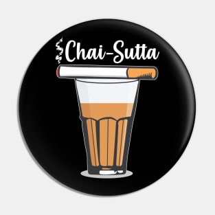 Chai Sutta Chai Tea Glass Hindi Quote Slogan Pin