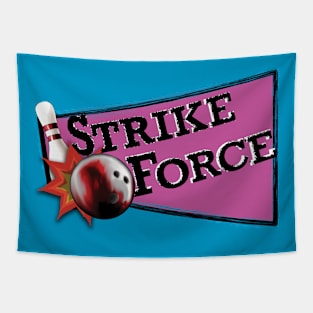 Strike Force - Bowling - 80's Retro Logo - Front Only Tapestry