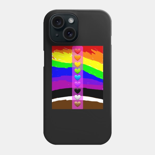 Rainbow hearts! Phone Case by DancingCreek