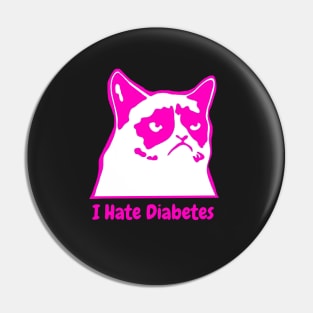 I Hate Diabetes Pink Pin