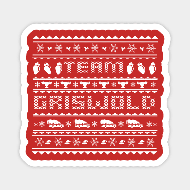 Team Griswold Christmas Sweater Design in White Magnet by LostOnTheTrailSupplyCo