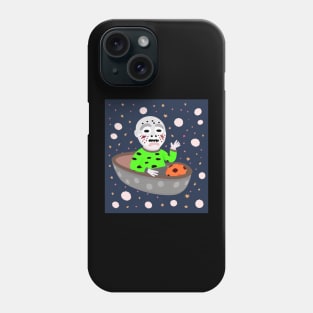 AI generated old man in boat floating in space Phone Case