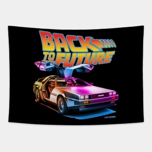 Delorean Back To the Future Synthwave Colors Tapestry