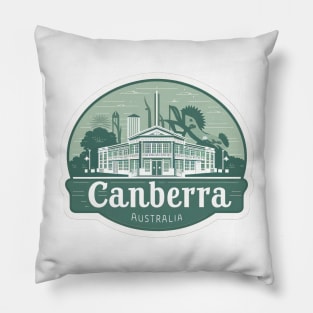 Canberra Australia Vintage Travel Sticker Pillow