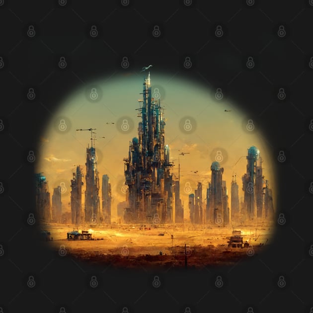Futuristic Desert City 2045 In Cyberpunk Style by maxdax