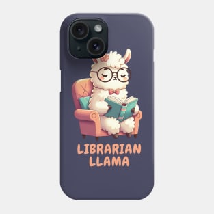 Librarian llama Reading A Book | Adorable Llama Bookworm | Cozy Reading Moments Phone Case