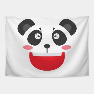 Happy Panda Head Art Print Tapestry