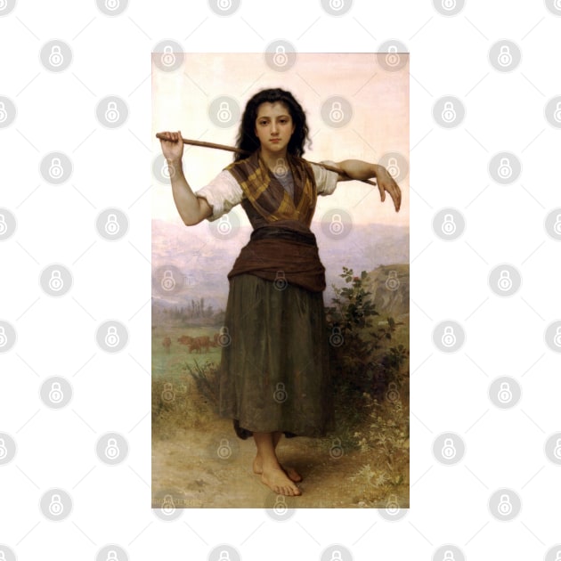 The Shepherdess - William Adolphe Bouguereau by forgottenbeauty