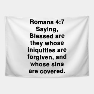 Romans 4:7 King James Version (KJV) Bible Verse Typography Tapestry