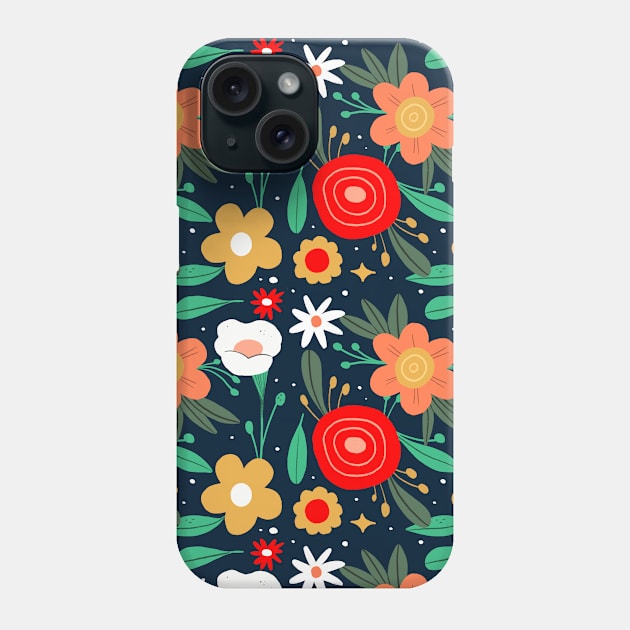 Scandinavian Summer Colorful Spring Flowers Phone Case by jodotodesign