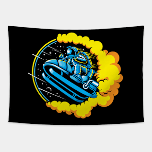 Astrojump With Snowmobile Tapestry