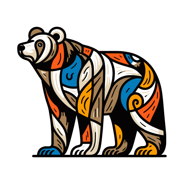 Bear illustration. Illustration of a bear in cubism style by gblackid