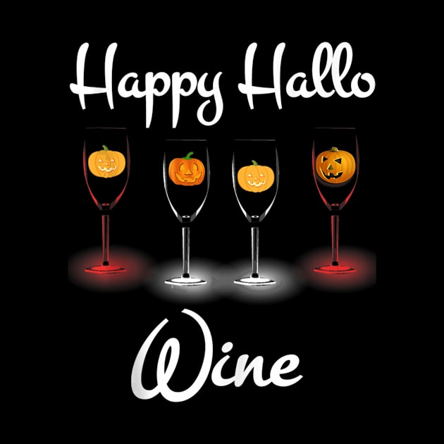 Women Halloween Drinking Happy Hallo Wine Men Fun by MarrinerAlex