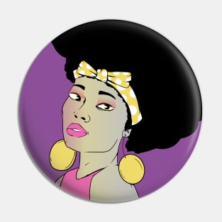 Black Woman Retro Portrait Pin