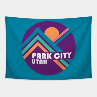 Park City Retro Mountains Purple Tapestry