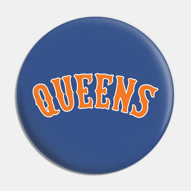 Queens 'New York' Baseball Fan: Represent Your Borough T-Shirt Pin by CC0hort