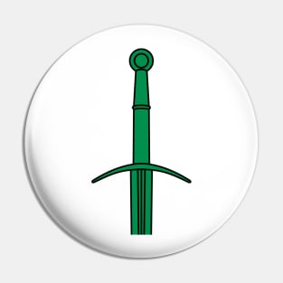 Hand and a Half Sword Garnish / Bastard Sword (Green) Pin