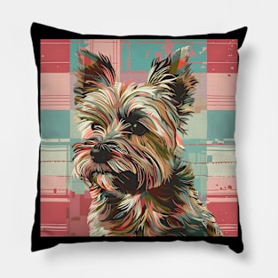 Retro Cairn Terrier: Pastel Pup Revival Pillow