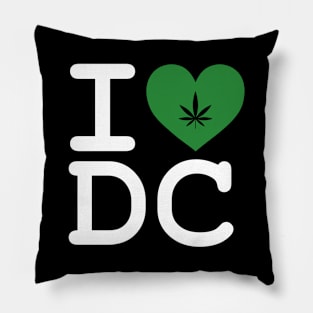 I Love DC Cannabis Medical Marijuana Pot Leaf Design Pillow