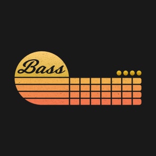 Sundown Groove: Retro Bass Guitar Vibes T-Shirt