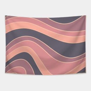 Pink Rainbow Waves Tapestry