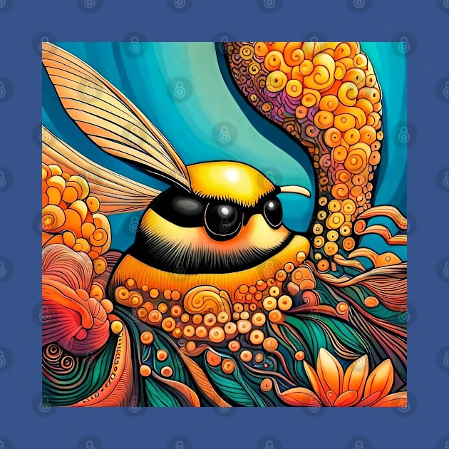 Buzz the Colorful and Psychedelic Bumblebee by Davey's Designs