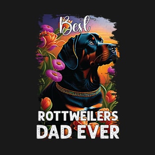 Best Rottweiler Dad Ever Funny Vintage Rottie Father T-Shirt