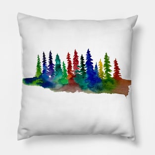 Rainbow pines Pillow