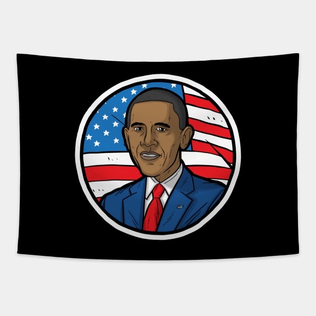 Barack Obama Tapestry by Baddest Shirt Co.